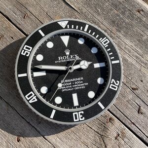 Clock Black and White Dial